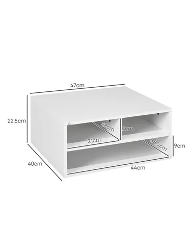 HOMCOM Three-Compartment Printer Storage Cabinet - White