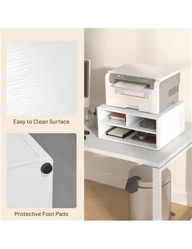 HOMCOM Three-Compartment Printer Storage Cabinet - White