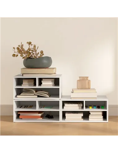 HOMCOM Three-Compartment Printer Storage Cabinet - White