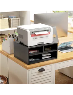 HOMCOM Three-Compartment Printer Storage Cabinet - Black 2