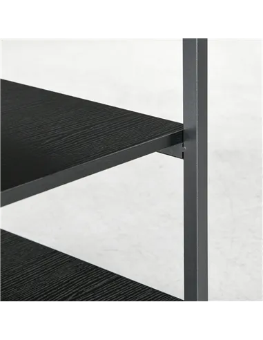 HOMCOM Three-Tier Steel Printer Stand, with Wheels - Black