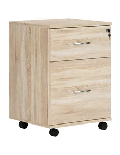 HOMCOM Two Drawer Lockable Filing Cabinet - Wood-Effect