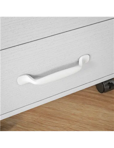 HOMCOM 3 Drawer File Cabinet, Mobile Filing Cabinet on Wheels for Home Office, Study, White