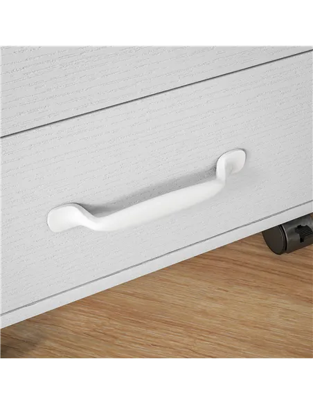 HOMCOM 3 Drawer File Cabinet, Mobile Filing Cabinet on Wheels for Home Office, Study, White