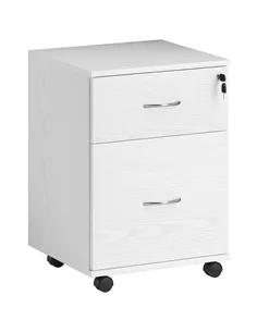 HOMCOM Two Drawer Lockable Filing Cabinet - White Wood Grain