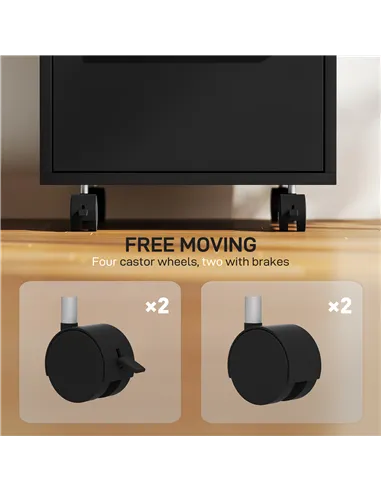 HOMCOM Three-Drawer Locking Filing Cabinet - Black