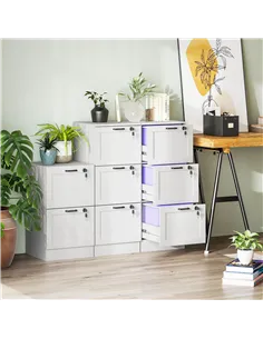 HOMCOM 3-Drawer Filing Cabinet with Lock - White 2