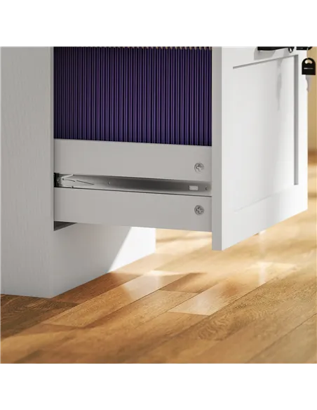 HOMCOM 2-Drawer Filing Cabinet with Lock - White