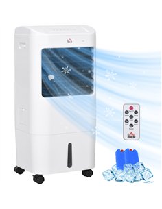 HOMCOM Portable Air Cooler with 15 Litre Water Tank, Oscillation, LED Display, Remote Control, 7.5 Hour Timer, Evaporative Air C
