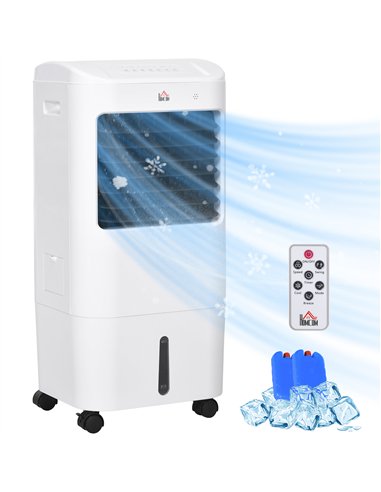 HOMCOM Portable Air Cooler with 15 Litre Water Tank, Oscillation, LED Display, Remote Control, 7.5 Hour Timer, Evaporative Air C