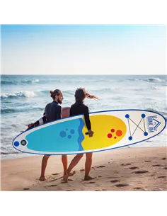 HOMCOM Inflatable Stand Up Paddle Board, 10' x 30" x 4", Non-Slip SUP, with ISUP Accessories, Hand Pump, 1 Fin, Adj Paddle, Back 2