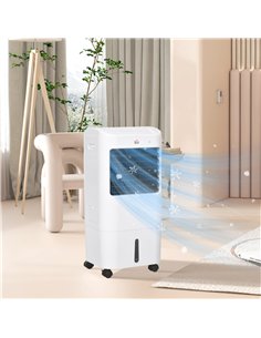 HOMCOM Portable Air Cooler with 15 Litre Water Tank, Oscillation, LED Display, Remote Control, 7.5 Hour Timer, Evaporative Air C 2