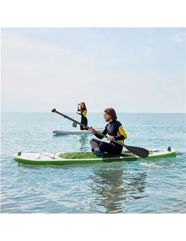 HOMCOM Inflatable Stand Up Paddle Board, 10' x 30" x 4", Non-Slip SUP, with ISUP Accessories, Hand Pump, 3 Fins, Adj Paddle for 