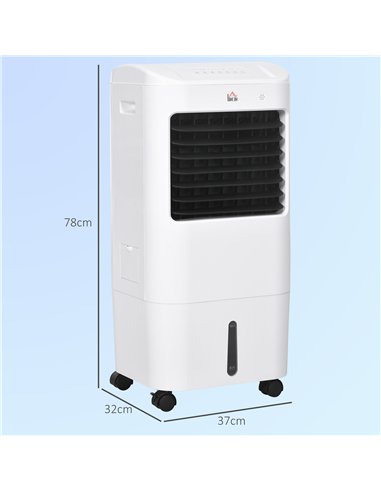 HOMCOM Portable Air Cooler with 15 Litre Water Tank, Oscillation, LED Display, Remote Control, 7.5 Hour Timer, Evaporative Air C