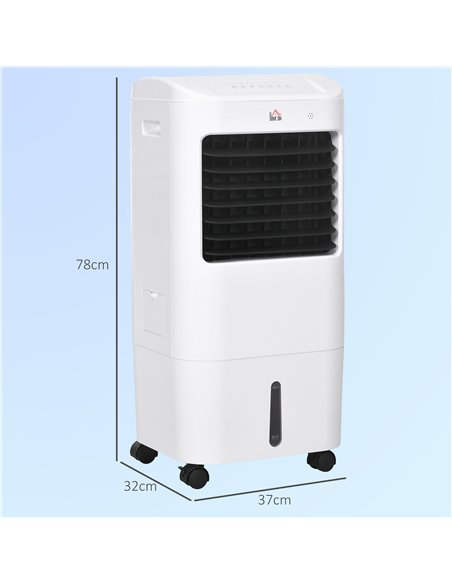 HOMCOM Portable Air Cooler with 15 Litre Water Tank, Oscillation, LED Display, Remote Control, 7.5 Hour Timer, Evaporative Air C