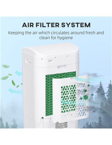 HOMCOM Portable Air Cooler with 15 Litre Water Tank, Oscillation, LED Display, Remote Control, 7.5 Hour Timer, Evaporative Air C