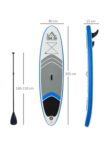 HOMCOM Stand Up Paddle Board SUP Accessory Carry Bag Adj Paddle Pump Leash Inflatable Paddle Board