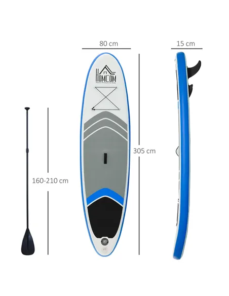 HOMCOM Stand Up Paddle Board SUP Accessory Carry Bag Adj Paddle Pump Leash Inflatable Paddle Board