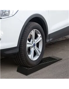 HOMCOM Pair of 2 Low Entrance Plastic Curb Ramps Anti-Slip Surface 3 Ton Capacity Garage Workshop Cars SUVs Small Vans 2