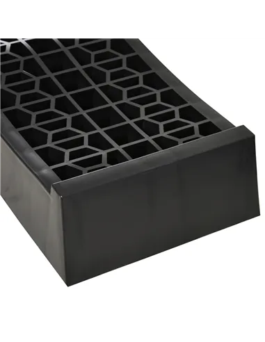 HOMCOM Pair of 2 Low Entrance Plastic Curb Ramps Anti-Slip Surface 3 Ton Capacity Garage Workshop Cars SUVs Small Vans