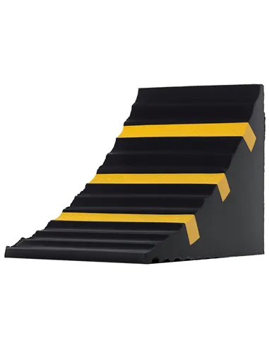 HOMCOM 2 PCs Rubber Wheel Chocks Heavy Duty Blocks for Vehicles, Cars, Caravan, Trailer with Handle 25L x 16W x 19H cm