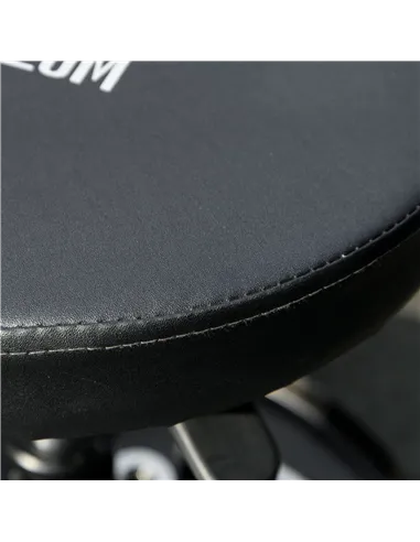 HOMCOM Workshop Stool, Pneumatic Adjustable Mechanic Stool, with Tool Tray, Wheels - Black