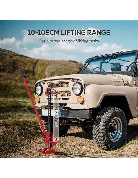 HOMCOM 3 Tonne Farm Jack, 48" High Lift Jack for 4x4 Tractors Trucks Agricultural Lifting, Red
