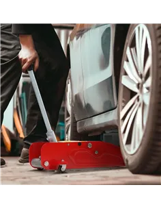 HOMCOM Low Profile Jack, 2 Ton Hydraulic Car Jack for Car Trailer Garage Tyre Repair, Red 2
