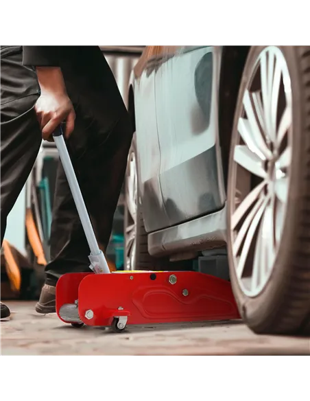 HOMCOM Low Profile Jack, 2 Ton Hydraulic Car Jack for Car Trailer Garage Tyre Repair, Red