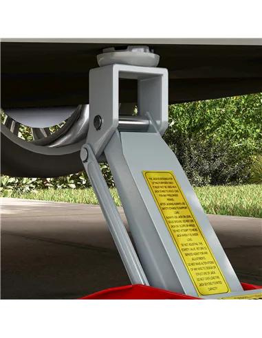 HOMCOM Low Profile Jack, 2 Ton Hydraulic Car Jack for Car Trailer Garage Tyre Repair, Red