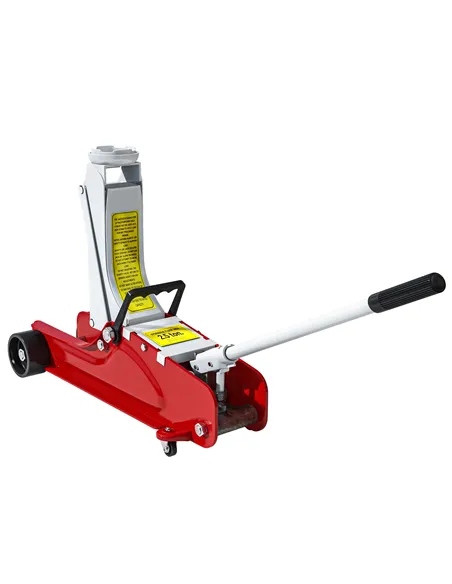 HOMCOM Low Profile Jack, Hydraulic Racing Floor Jack, 8-38cm Lifting Range, 2.5 Ton Capacity, Red