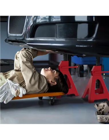 HOMCOM Axle Stands 3 Ton Car Jack Stands Pack of 2, 38.5-60 cm Height Adjustable Support Jack Stand, Heavy Duty Car Lift Tool fo