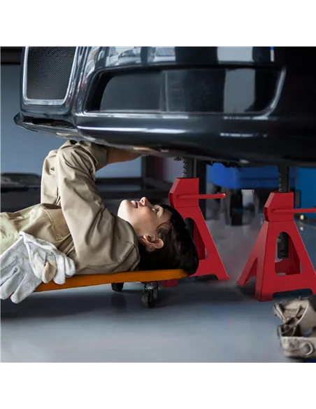 HOMCOM Axle Stands 3 Ton Car Jack Stands Pack of 2, 38.5-60 cm Height Adjustable Support Jack Stand, Heavy Duty Car Lift Tool fo