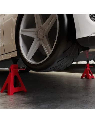 HOMCOM Axle Stands 2 Ton Car Jack Stands Pack of 2, 28-42.5 cm Height Adjustable Support Jack Stand, Heavy Duty Car Lift Tool fo