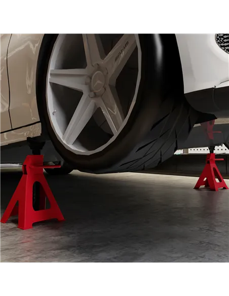 HOMCOM Axle Stands 2 Ton Car Jack Stands Pack of 2, 28-42.5 cm Height Adjustable Support Jack Stand, Heavy Duty Car Lift Tool fo