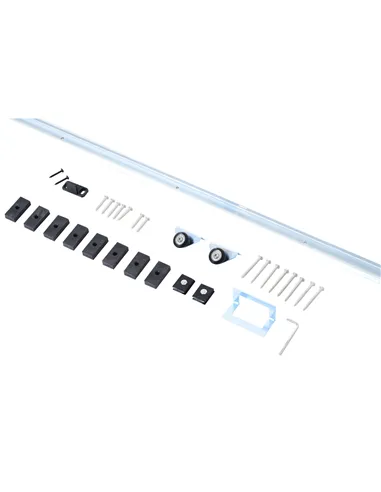 HOMCOM 6FT Modern Sliding Barn Door Closet Hardware Track Kit Track System Unit for Single Wooden Door