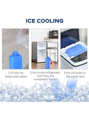 HOMCOM 3-in-1 Evaporative Air Cooler with 4L Water Tank, Portable Fan Cooler with Automatic Oscillation, Timer, Remote, White