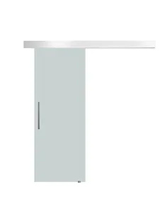 HOMCOM 90cm Modern Sliding Door Set Kit w/ Frosted Glass Door Aluminium Rail Opaque Home Decoration DIY Office Style