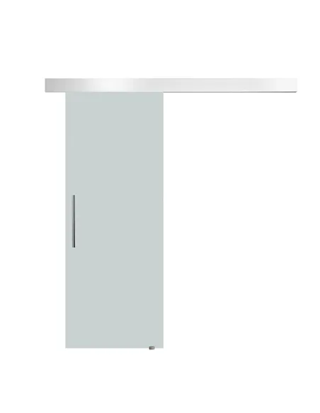 HOMCOM 90cm Modern Sliding Door Set Kit w/ Frosted Glass Door Aluminium Rail Opaque Home Decoration DIY Office Style