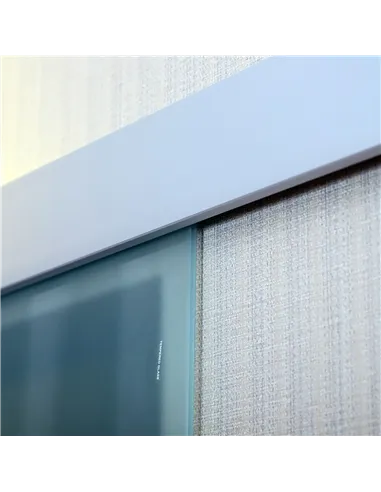 HOMCOM 90cm Modern Sliding Door Set Kit w/ Frosted Glass Door Aluminium Rail Opaque Home Decoration DIY Office Style