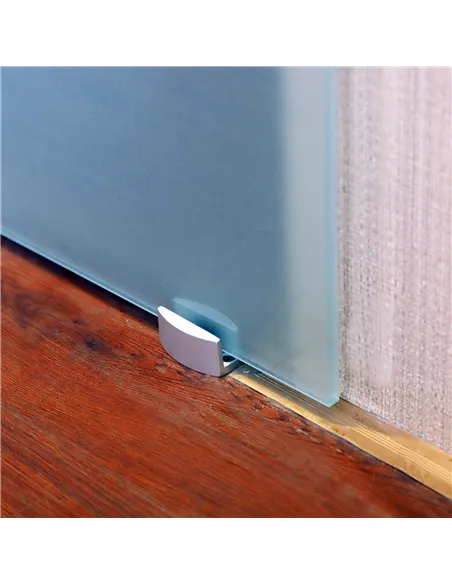 HOMCOM 90cm Modern Sliding Door Set Kit w/ Frosted Glass Door Aluminium Rail Opaque Home Decoration DIY Office Style