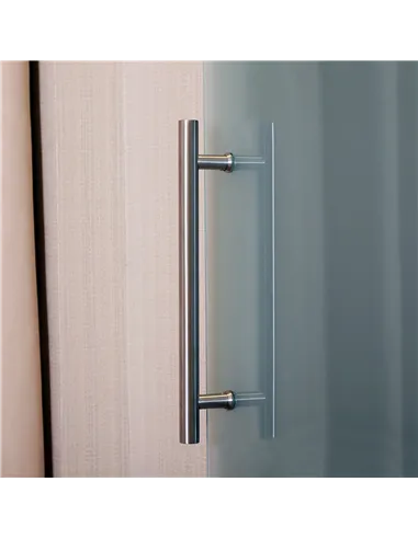 HOMCOM 90cm Modern Sliding Door Set Kit w/ Frosted Glass Door Aluminium Rail Opaque Home Decoration DIY Office Style