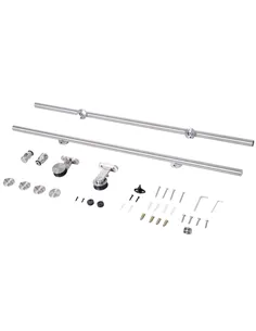 HOMCOM Wooden Sliding Door Kit Stainless Steel Smooth Operation Hardware Track Kit System Unit For Single Door 2000mm