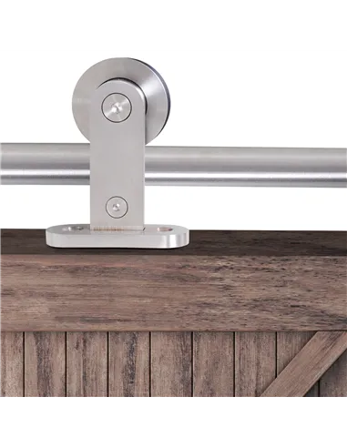 HOMCOM Wooden Sliding Door Kit Stainless Steel Smooth Operation Hardware Track Kit System Unit For Single Door 2000mm