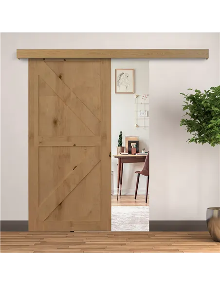 HOMCOM 6.5FT/2000mm Modern Sliding Barn Door Closet Hardware Track Kit Aluminium Track System Unit For Single Wooden Door