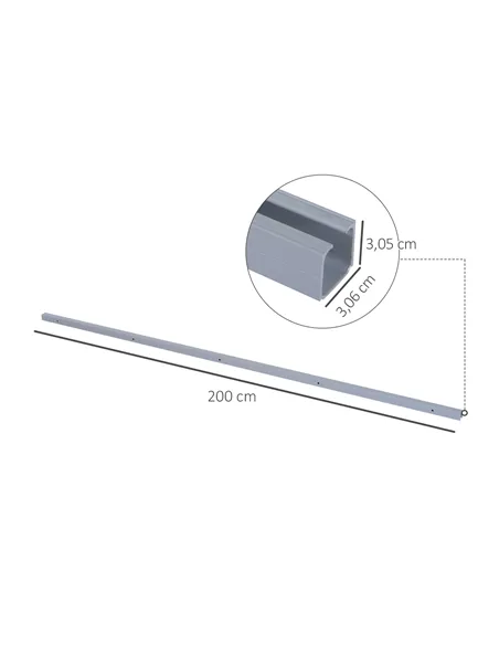 HOMCOM 6.5FT/2000mm Modern Sliding Barn Door Closet Hardware Track Kit Aluminium Track System Unit For Single Wooden Door