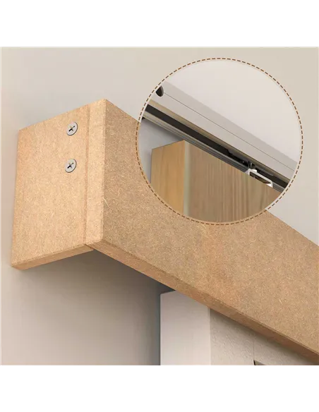 HOMCOM 6.5FT/2000mm Modern Sliding Barn Door Closet Hardware Track Kit Aluminium Track System Unit For Single Wooden Door