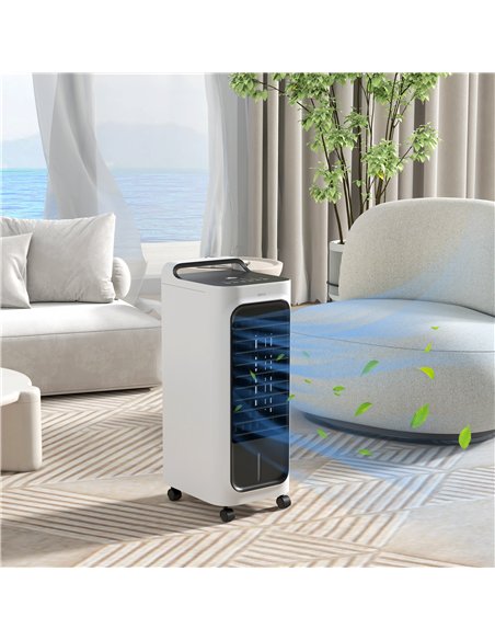 HOMCOM Three-Cool Air Conditioner, with Ice Pack and Remote - White