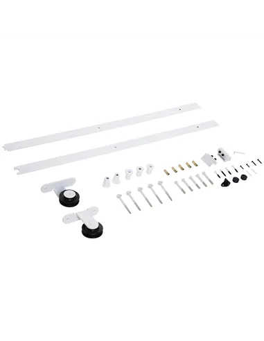 HOMCOM 6FT Rustic Interior Sliding Barn Door Mounting Hardware Kit - White