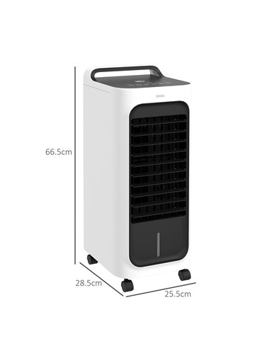 HOMCOM Three-Cool Air Conditioner, with Ice Pack and Remote - White